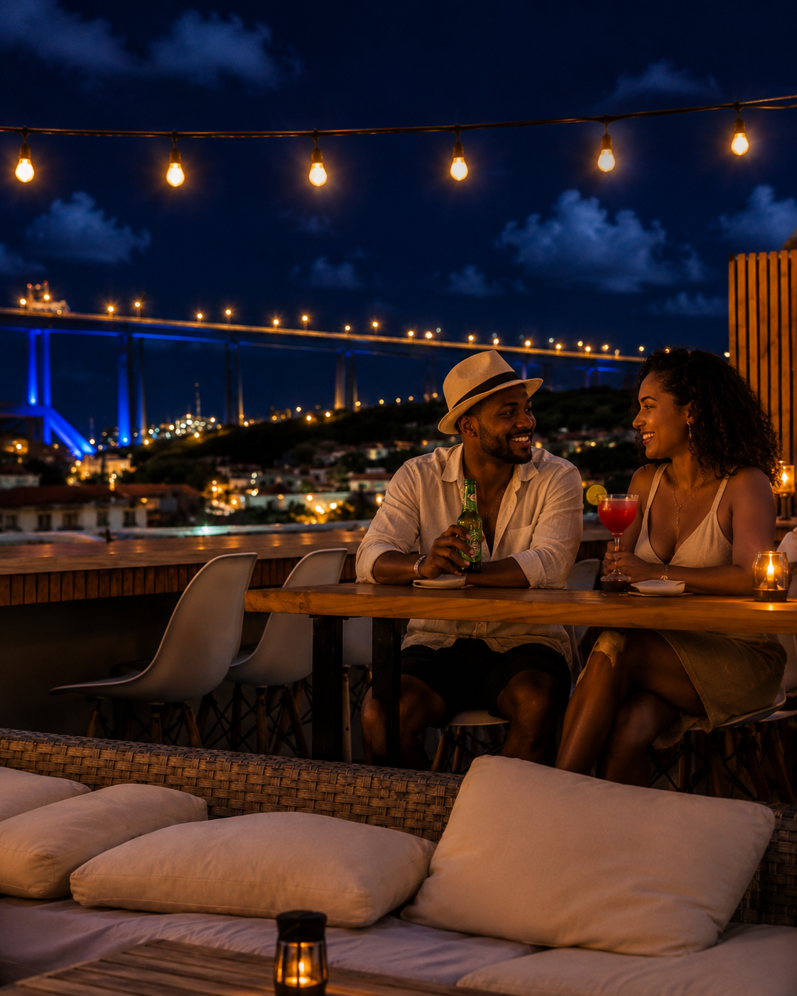 Curaçao rooftop date night and nighttime lounge
